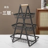 Crossover nuevo estilo de madera cesta de mano de hierro forjado canasta multifuncional de frutas cocina multicapa snack almacenamiento rack wholesale Application Scenario